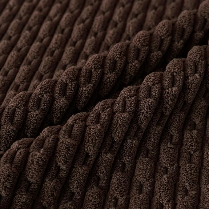 Set of 4 Dark Brown Decorative Throw Pillow Covers 26x26 Inch Corduroy Pillow - Image 3