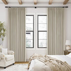 Burlywood Birch 100% Blackout Pinch Pleated Linen Curtains 84 Inches Long | - Image 9