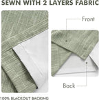 MIULEE Sage Green Pinch Pleated 100% Blackout Linen Curtains 40x108 Inches | - Image 5
