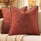 MIULEE Fall Decorative Couch Throw Pillow Covers 16x16 Inch Burnt Orange | 2 by MIULEE