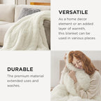 Bedsure GentleSoft Fluffy Cream Blankets Queen Size - Image 4