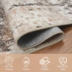 5x8 Area Rugs for Living Room Washable Bedroom Dining Room Brown Beige | Modern - Image 4