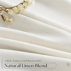 100% Blackout Pinch Pleated Linen 84 Inch Curtains 60 Inch Width Natural | 2 - Image 4