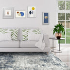 9x12 Area Rugs for Living Room Bedroom Dining Room Washable Blue Grey | Soft - Image 3