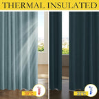 NICETOWN Skylark Blue 100% Blackout Short Curtains 63" Long - Image 5