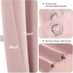 MIULEE Blackout Curtains for Bedroom 2 Panels 40 x 45 Inch Long Pink | Thermal - Image 4