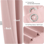 MIULEE Blackout Curtains for Bedroom 2 Panels 40 x 68 Inch Long Pink | Thermal - Image 4