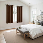MIULEE Blackout Curtains for Bedroom 2 Panels 40 x 45 Inch Long Brown | Thermal - Image 6