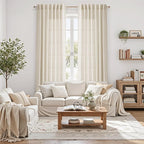 Birch Beige Linen Curtains 132 Inch Length - Image 8