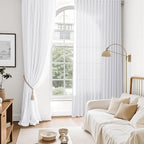 Snow White Linen Curtains 63 Inch Length - Image 6