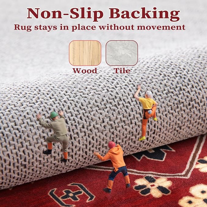 SERISSA 9x12 Washable Non Slip Boho Area Rug - Image 5