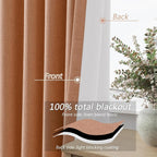 100% Blackout Curtains 102 Inch Length 2 Panels Set - Image 4