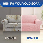 Stretch Oversized Couch Covers for Sofa Slipcover, Dusty Pink | 1-Piece - Image 7
