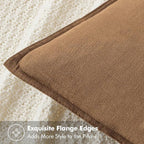 MIULEE Decorative Linen Pillow Covers 16x16 Inch Brown | Boho Farmhouse​ ​Fall - Image 2