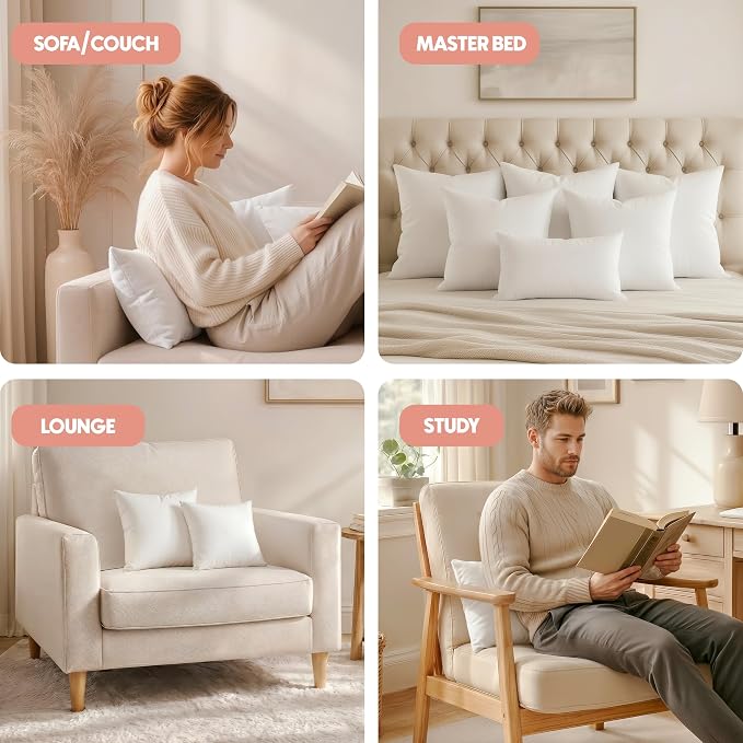 Utopia Bedding 14x14 Pillow Inserts, 2 Pack | Indoor cushion inserts - Image 5