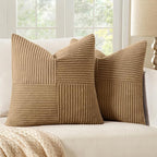MIULEE Camel Brown Decorative Throw Pillow Covers by MIULEE