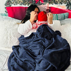 Bedsure GentleSoft Navy Blue Throw Blanket - Image 6