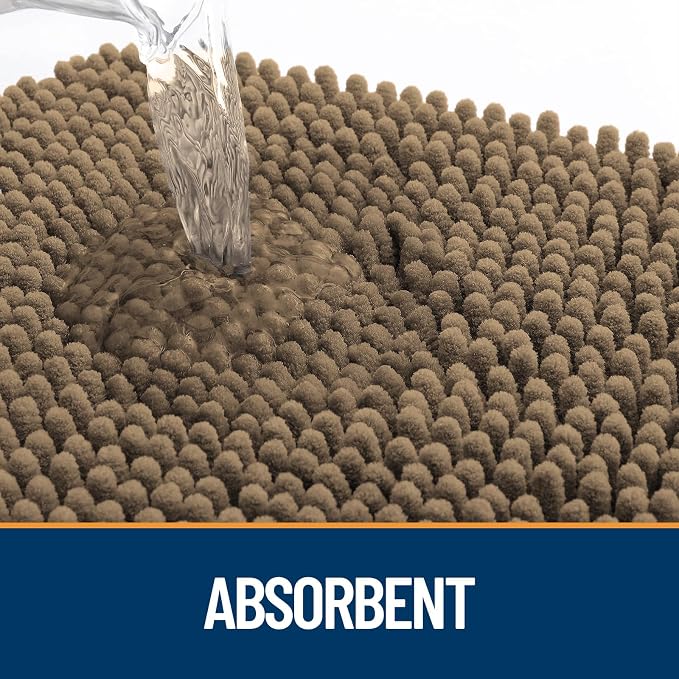 OLANLY Dog Door Mat for Muddy Paws 70x24, Super Absorbent Chenille Mud Mat | Tan - Image 3