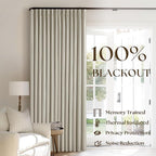 Oatmeal Linen Blackout 120 Inch Curtains - Image 3