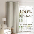 Oatmeal Beige Linen Blackout 92 Inch Curtains - Image 6