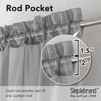 Simplebrand Grey Short Sheer Curtains 45 Inch Length - Image 2