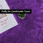 Goolela Purple Sheepskin Rug 2x6 Fluffy Fuzzy Furry Runner - Image 4