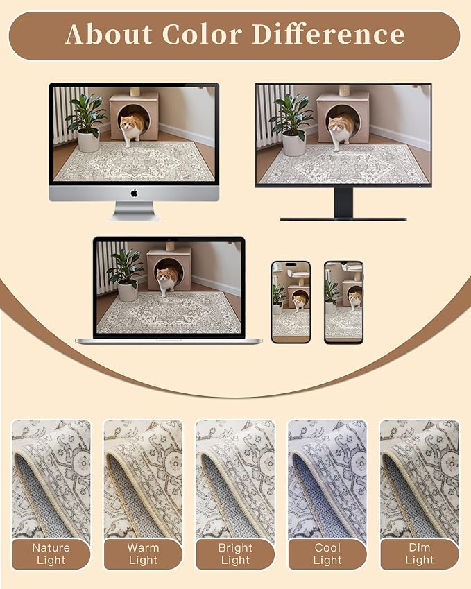 Madane Washable Area Rug 2x4, Small Entryway Rugs Non-Slip, Low-Pile Floor - Image 9