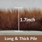 2ft Small Round Brown Rug, Thick Furry Fluffy Carpet - Image 2