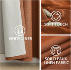 Yakamok Burnt Orange Linen Curtains 63 Inches Long - Image 6