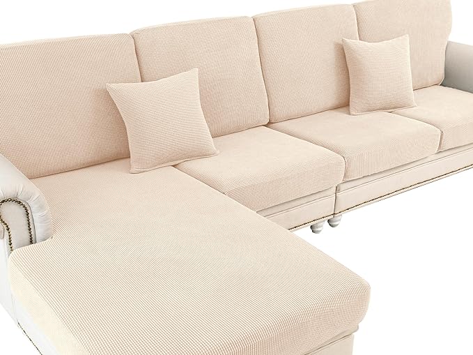 LA MEACK Couch Cushion Covers Seat Cushion Cover Stretch Couch Cover Separate by LA+MEACK