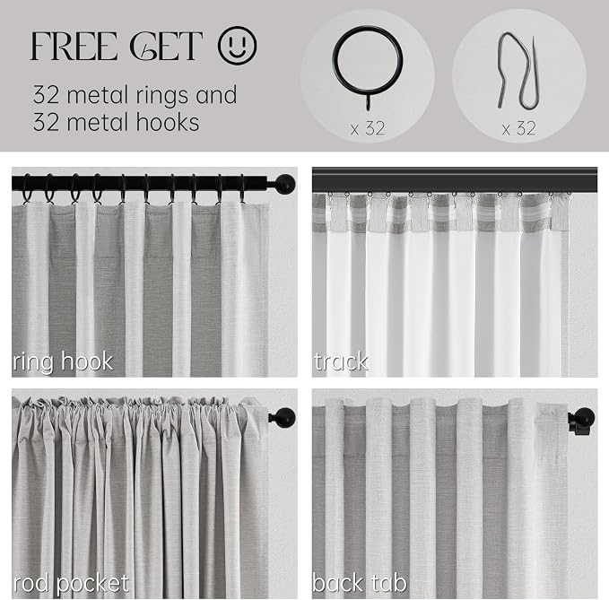 Topfinel 100% Blackout Curtains 96 Inches Long - Image 3