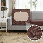 Hokway Velvet Couch Cushion Covers Water Resistant Seat Covers Stretch Sofa - Image 4