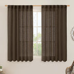 Semi Sheer Linen Curtains 45 Inches Long by LAMIT