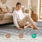 cotiled 10x12 Area Rugs Washable Boho Living Room Rug Beige Grey | Solve Modern - Image 4