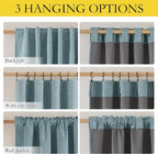 NICETOWN Full Blackout Skylark Blue Linen Curtains 102" Length - Image 6