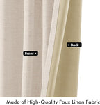 MIULEE 100% Blackout Linen Curtains 42 x 84 Inch Cream Beige 2 Panels | Thermal - Image 6