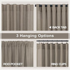 Pitalk Taupe Linen Curtains 63 Inch Length 2 Panels Soft Thick Linen Textured - Image 4