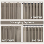 Pitalk Taupe Linen Curtains 54 Inch Length - Image 4