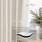 Extra Long 100% Blackout Linen Curtains - Image 3