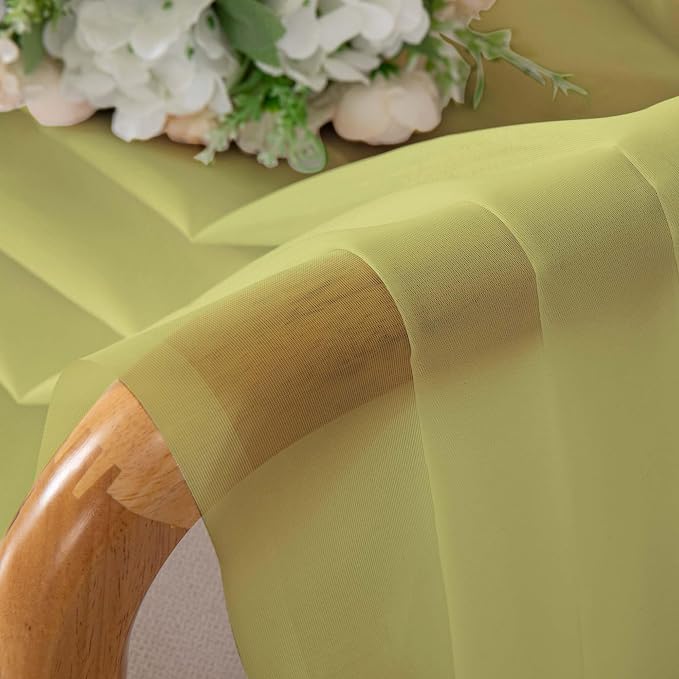 Chyhomenyc Sheer Lemon Curtains 90 inches Long 2 Panels, Light Filtering Soft - Image 2