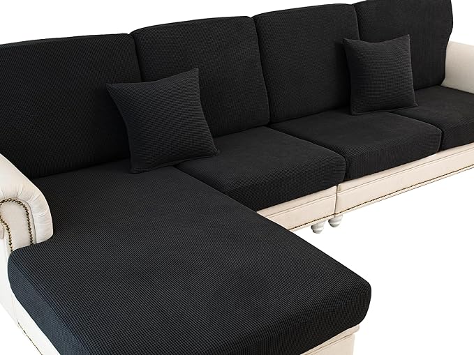 LA MEACK Couch Cushion Covers Seat Cushion Cover Stretch Couch Cover Separate by LA+MEACK