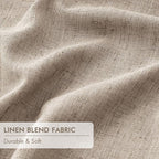 MIULEE Sand Pinch Pleated 100% Blackout Linen Curtains 40x108 Inches | Room - Image 6