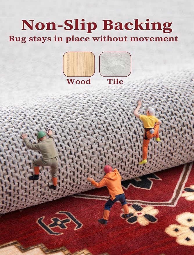 SERISSA 2x5 Washable Non Slip Boho Runner Rug - Image 3