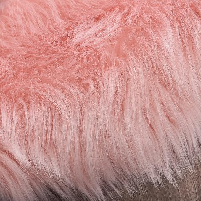 Latepis Pink Runner Faux Sheepskin Fur Rugs 2X5 Fluffy Rug - Image 6