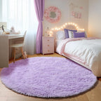 Light Purple Round Rugs 6ft for Living Room Bedroom, Fluffy Circle Area Rug for - Image 3