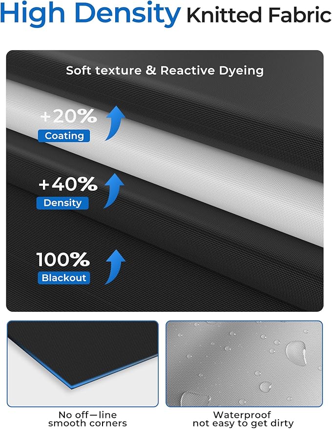 Blackout Curtains 24"x36" Portable No Drill Black Out Window Cover | 100% - Image 7