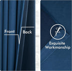 MIULEE Velvet Curtains 50W x 90L 2 Panels Navy Blue Blackout Curtains | Luxury - Image 6