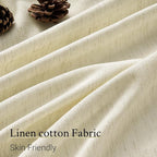 96 Inches Long Pinch Pleated Semi Sheer Curtains, Cream Linen Blended Light - Image 4