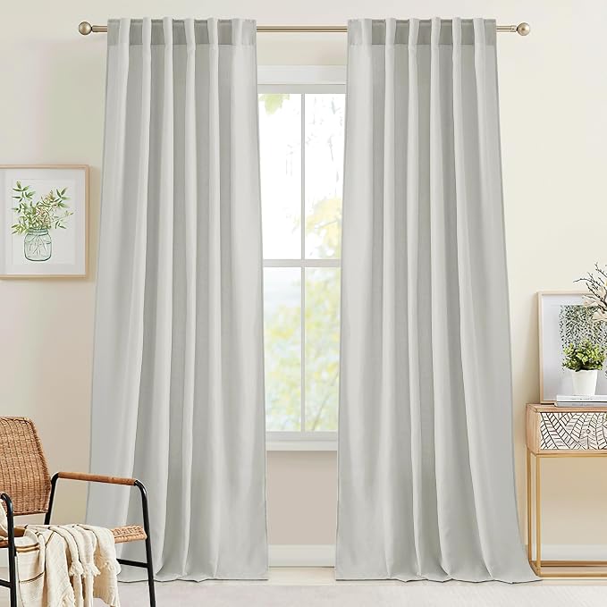 RYB HOME Linen Semi Sheer Curtains by RYBHOME