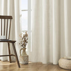 Joydeco Linen Curtains 2 Panel Set, Light Filtering, Ivory on Linen Curtains 96 - Image 2